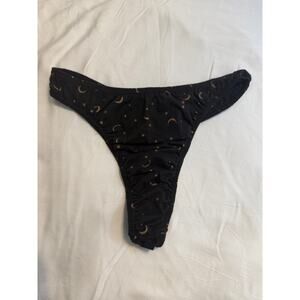 NWOT French Dressing Vintage Thong – Black Moon & Stars – Size M